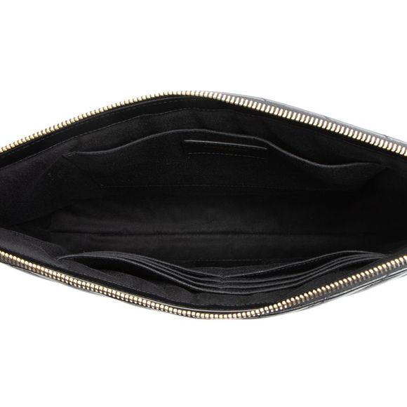 Saint Laurent Matelasse Calfskin Monogram Large Wristlet - Picture 7 of 12